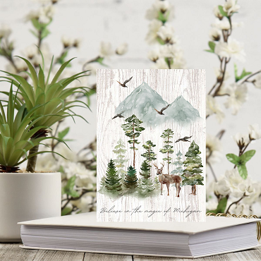Believe in the Magic of Michigan Deer in Forest Wall Sign